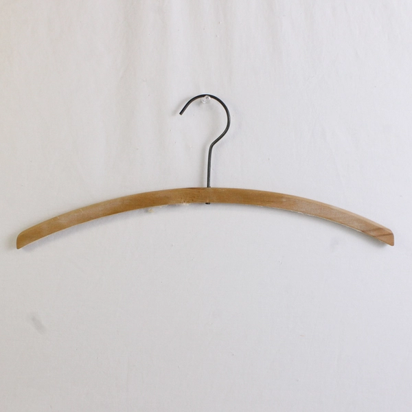 Lot of 5 Wooden Clothes Hangers Curved and Metal Hook
