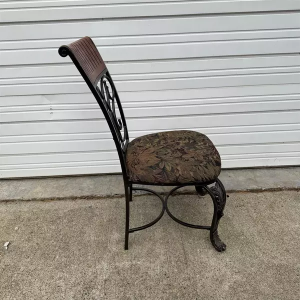 Set of 4 Wood & Wrought Iron Claw Foot Chairs 