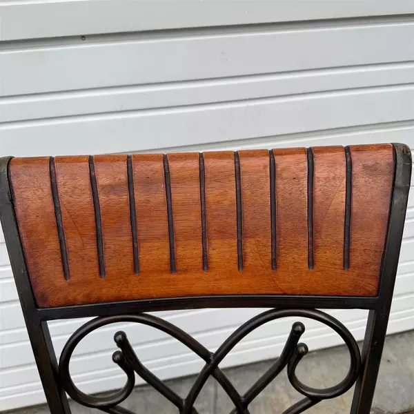 Set of 4 Wood & Wrought Iron Claw Foot Chairs 