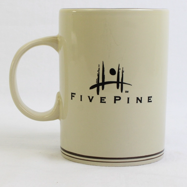 Five Pine Lodge and Spa Hotel Brown/Beige Ceramic Mug With Handle Mug 4.5" Tall