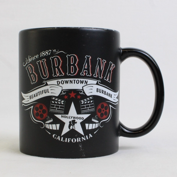 Pasadena City Of Roses California Since 1886 Black Ceramic Mug W/ Handle 4" Tall