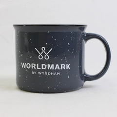 World Mark By Wyndham Gray/White Ceramic Large Coffee Mug With Handle 3.75" Tall