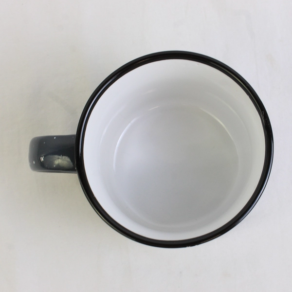 World Mark By Wyndham Gray/White Ceramic Large Coffee Mug With Handle 3.75" Tall