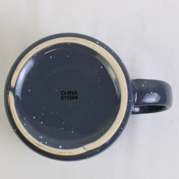 World Mark By Wyndham Gray/White Ceramic Large Coffee Mug With Handle 3.75" Tall