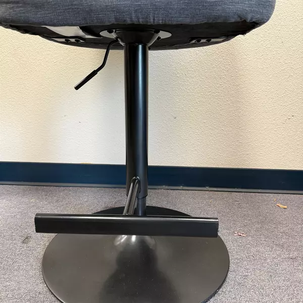 Set of 3 Adjustable Gray Upholstered Swivel Bar Stools