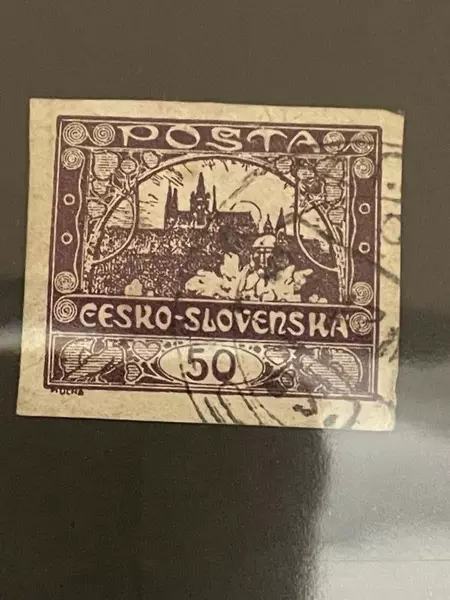 Lot of 2 Used 1919 Czech Postage Stamp Very Fine Prague Castle