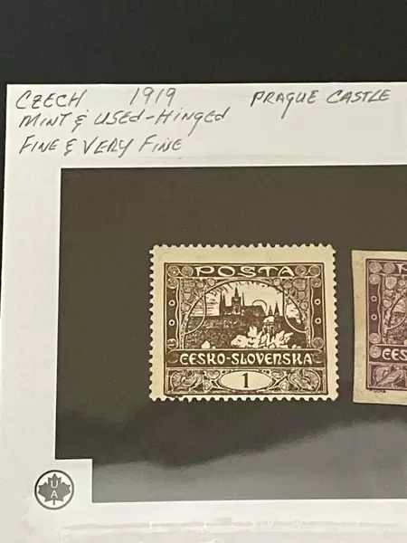 Lot of 2 Used 1919 Czech Postage Stamp Very Fine Prague Castle
