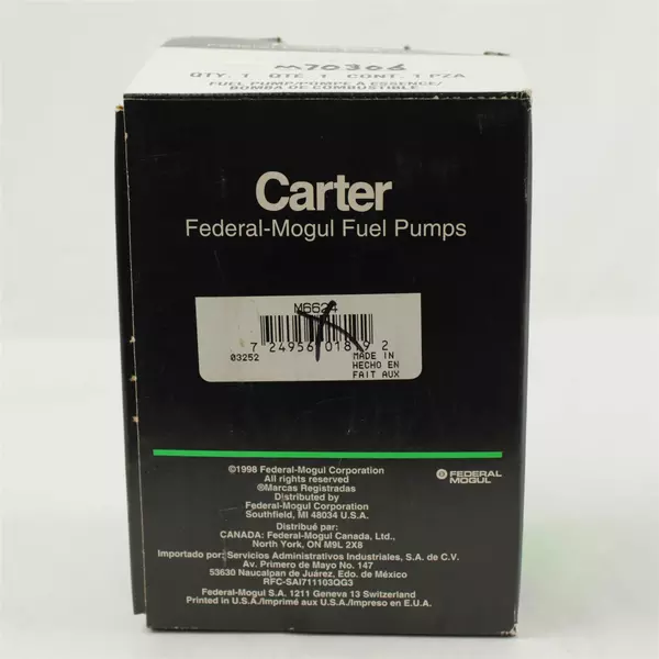 Carter Federal Mogul Fuel Pump Mechanical M70306 New with Gasket & Spacer DODGE