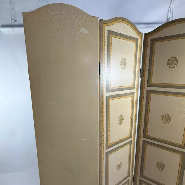 Vintage Hand Painted 4 Panel Wall Divider Screen 64"
