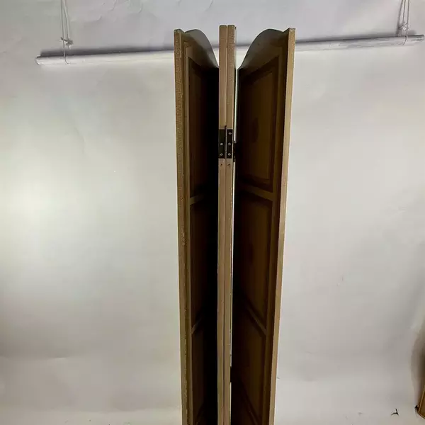 Vintage Hand Painted 4 Panel Wall Divider Screen 64"