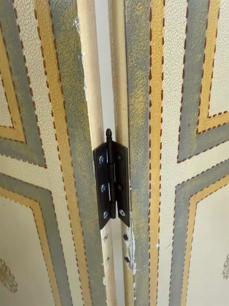 Vintage Hand Painted 4 Panel Wall Divider Screen 64"