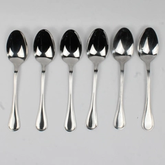 Lot Of 6 Wallace Silver Royal Thread (Stainless) Flatware Oval Soup Spoons 8.25"