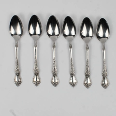 Set of 6 International Silver La France Pattern Teaspoons Stainless 6.25 Inches