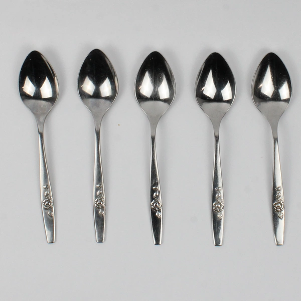 Lot Of 5 Oneida Silver Our Rose (Stainless) Flatware Teaspoons 6" Long