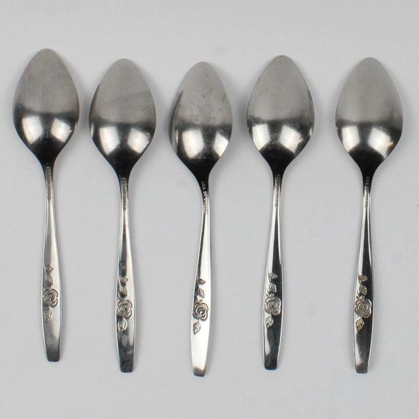 Lot Of 5 Oneida Silver Our Rose (Stainless) Flatware Teaspoons 6" Long