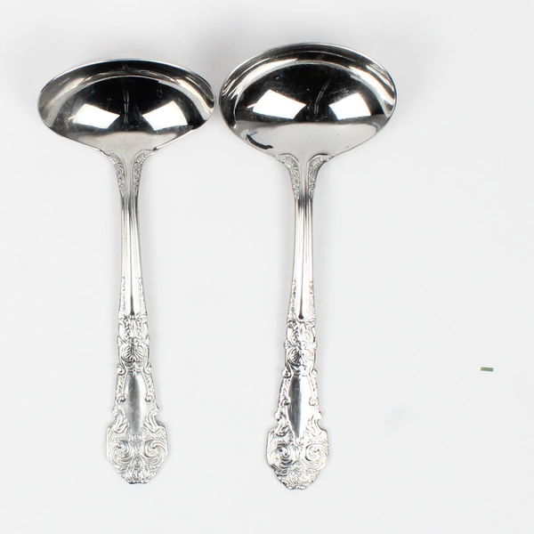 VTG Lot of 2 Reed & Barton Renaissance Serveware Solid Gravy Ladles 18/10 7 Inch