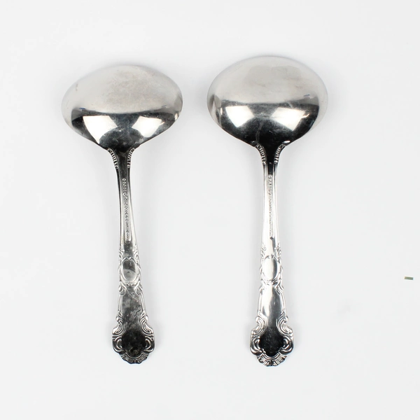 VTG Lot of 2 Reed & Barton Renaissance Serveware Solid Gravy Ladles 18/10 7 Inch