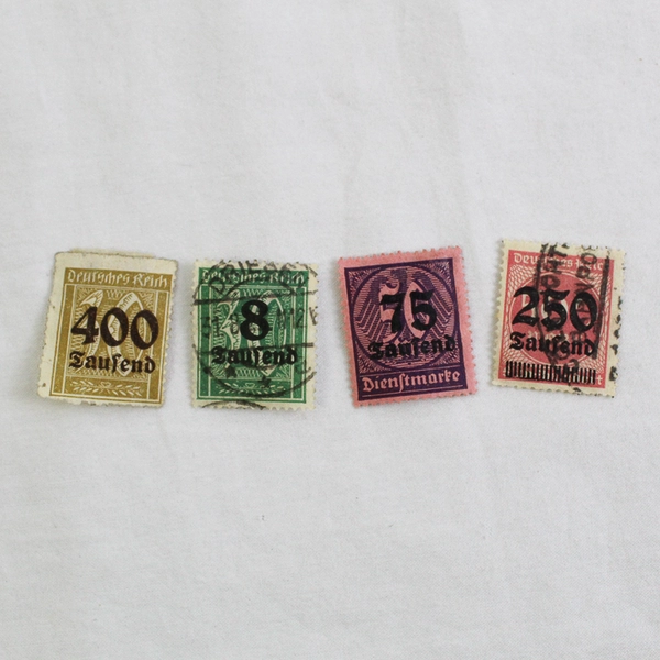 Lot of 8 Germany Deutsches Reich Hyperinflation Tausend Stamps Used 1920s