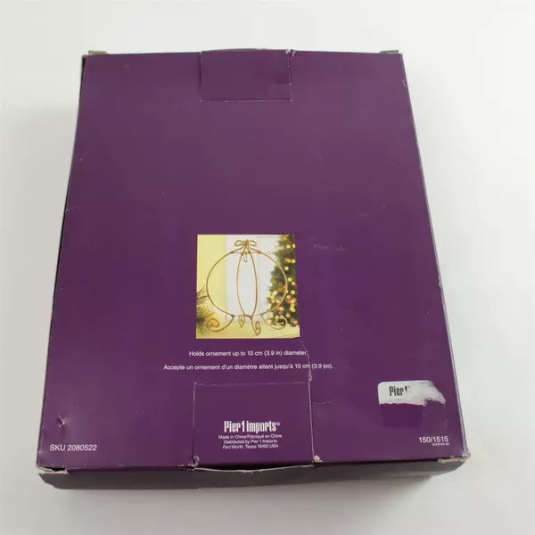 Pier 1 Imports Gold Tone Foldable Metal Ornament Display Holder 9.5"