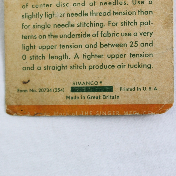 Singer Class 306 Sewing Machine Twin Needle 306 x 1 - 3 Made In Germany/Britain