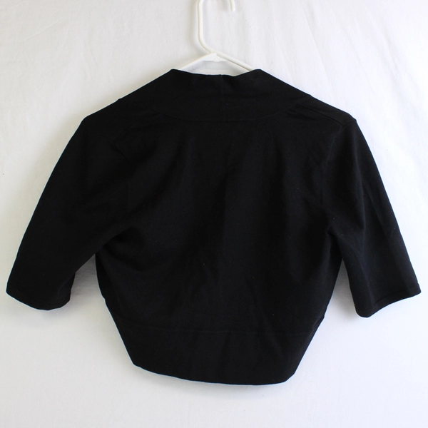 White House Black Market Women's M Black Short Sleeve Shrug Shawl Bolero