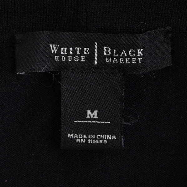 White House Black Market Women's M Black Short Sleeve Shrug Shawl Bolero