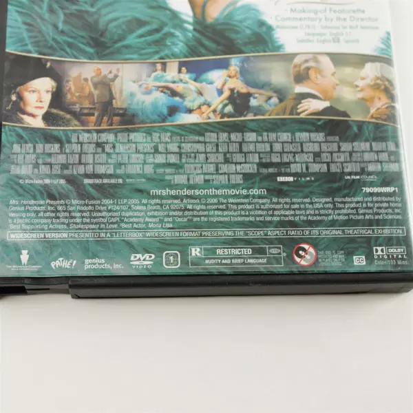 Mrs. Henderson Presents (Widescreen) DVD - Judi Dench - Pre-Owned