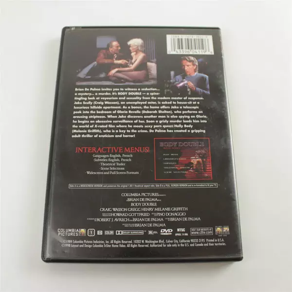 Body Double (1984) DVD R Rated Columbia Pictures - Used Good