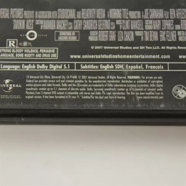 Smokin' Aces (Full Screen Edition) DVD 2007 Ryan Reynolds Ben Affleck