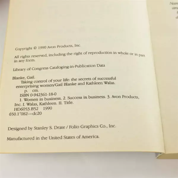 Taking Control of Your Life Vintage Paperback 1990 Successful Women - Good