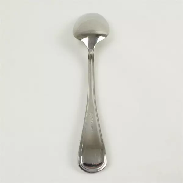 Set of 6 Oneida Flambe Stainless Oval Soup Spoons 7.5in