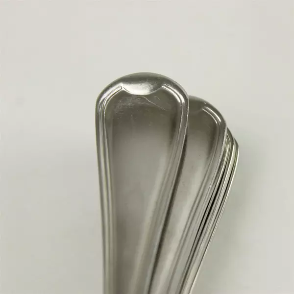 Set of 6 Oneida Flambe Stainless Oval Soup Spoons 7.5in