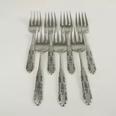 Set of 7 Oneida First Rose-Jillian Stainless Salad Forks 6.25in