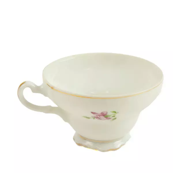 Vintage Lefton China Teacup Handpainted Pink Rose Gold Trim No Saucer