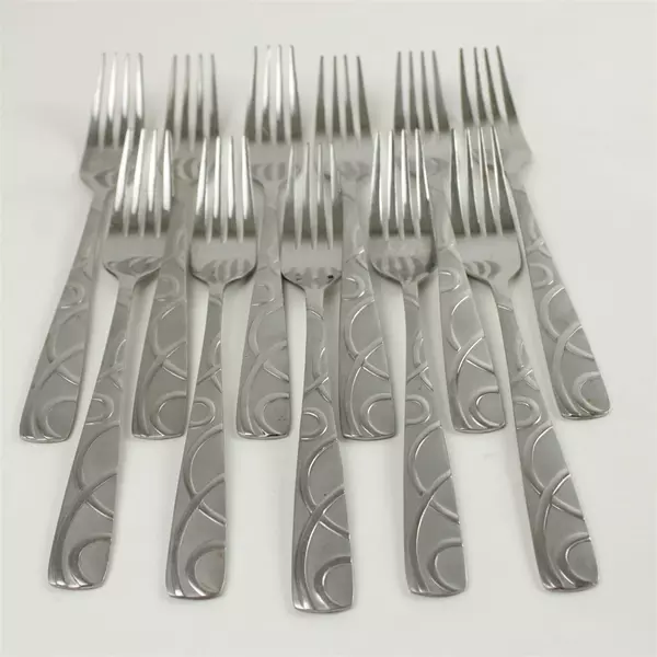 Set of 11 Conquest Cambridge Stainless Steel Dinner Forks 8"