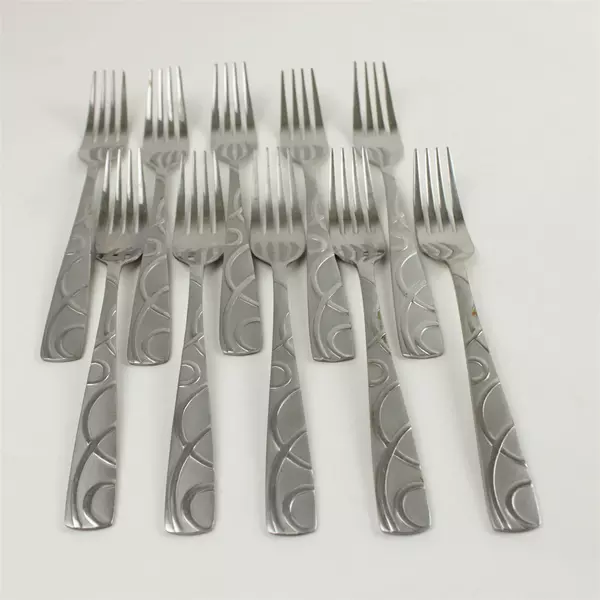 Set of 10 Conquest Cambridge Stainless Steel Dinner Forks 8"