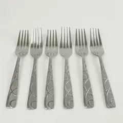 Set of 6 Cambridge Conquest Stainless Salad Forks Mid-Century Vintage