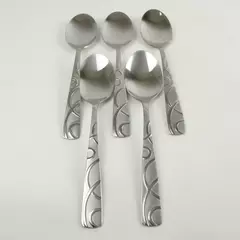 Set of 5 Cambridge Conquest Stainless Place/Oval Soup Spoons Flatware 