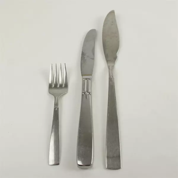 Lot of 3 Oneida Satin Accent Stainless Baby Fork Youth Knife Master Butter