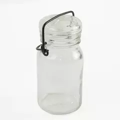 Vintage Wheaton USA No.27 Clear Glass Canning Jar with Lid, Gasket & Bail