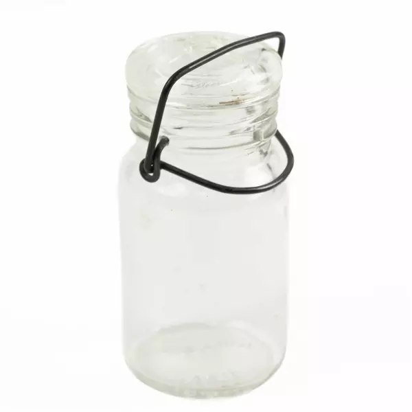 Vintage Wheaton USA No.27 Clear Glass Canning Jar with Lid, Gasket & Bail