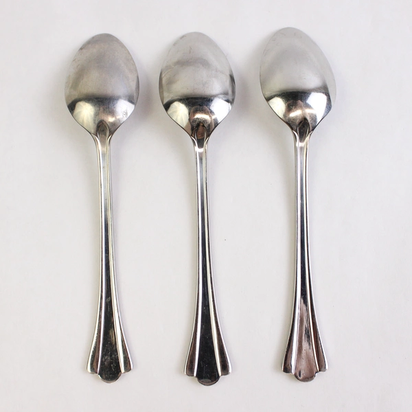 Lot of 3 Cuisinart Fairfield Pattern 18/10 SS Oval Shaped Soup Spoons 7"