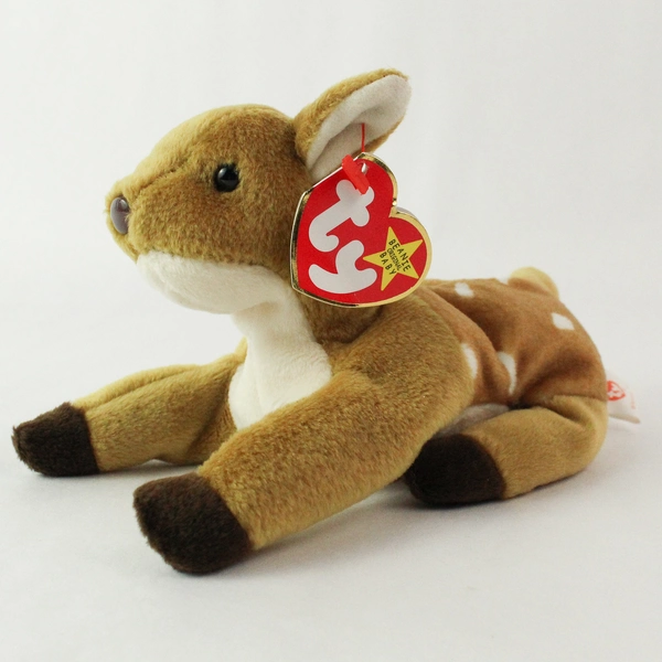 TY Beanie Baby Whisper 1998 Brown Deer With Ear Tag Error 1997 Plush Doll Toy