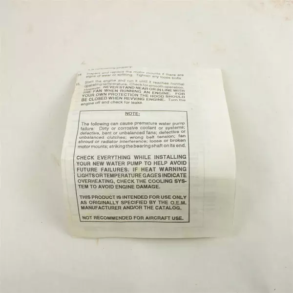 New- Open Box WP-479 Signature Series Water Pump w/Gasket AW9066 Volkswagen