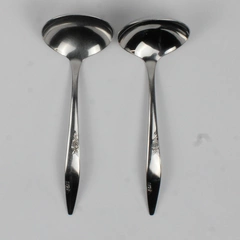 Lot Of 2 Oneida Silver Rose Duet (Stainless) Flatware Solid Gravy Ladles
