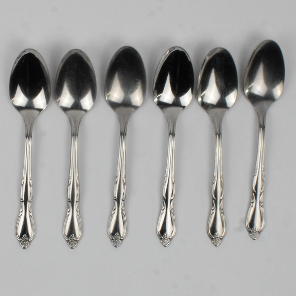 Lot Of 6 Oneida Silver Montclair (Stainless) Flatware Teaspoons 6" Long