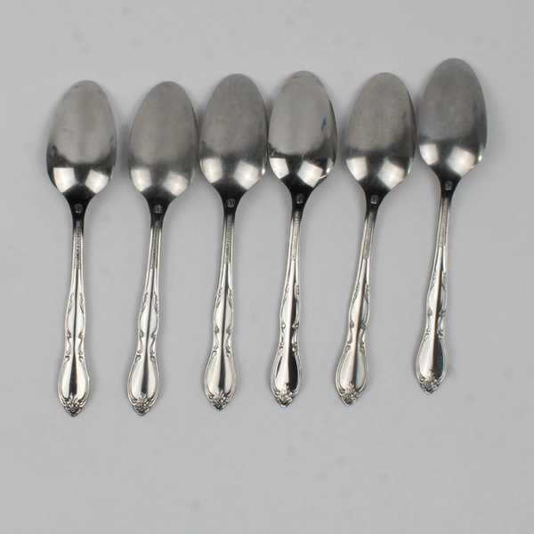 Lot Of 6 Oneida Silver Montclair (Stainless) Flatware Teaspoons 6" Long