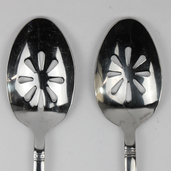 Lot Of 2 International Silver Kensington Flatware Pierced Serving Spoon 9"