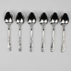 Lot of 6 Reed & Barton Queen's Garden Pattern SS Teaspoons 6.25" New