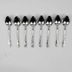 Lot of 8 Reed & Barton Queen's Garden Pattern SS Teaspoons 6.25" New